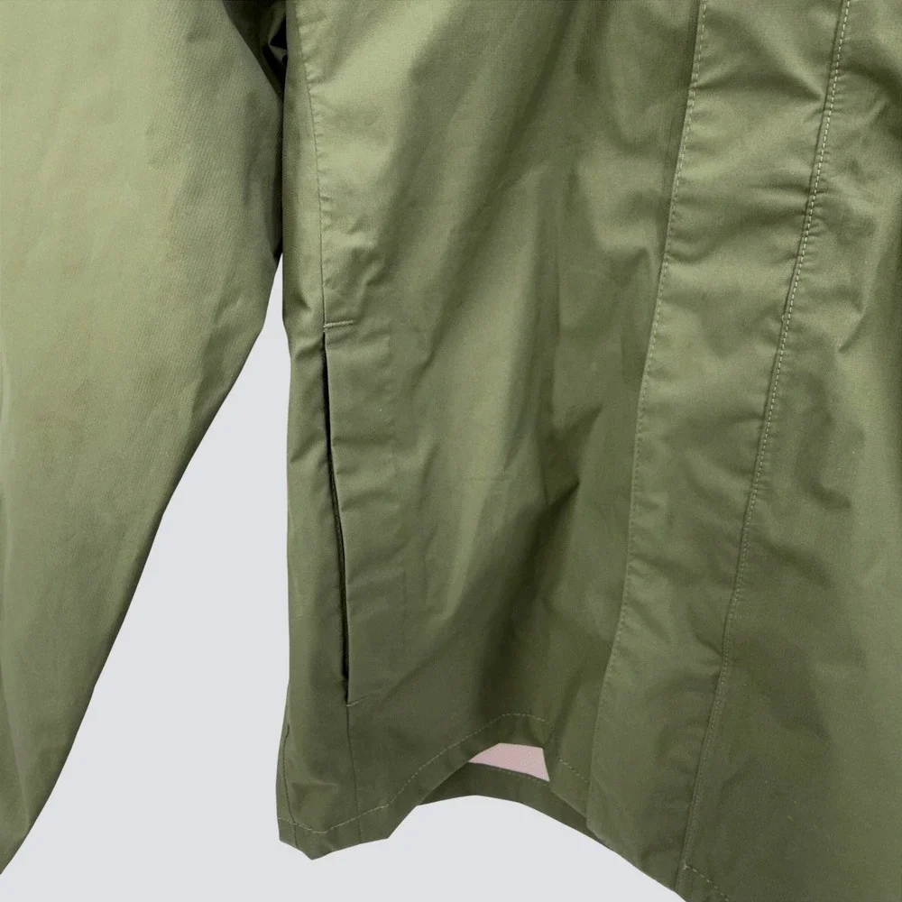 The North Face Girls Large Green DryVent Hooded Rain Jacket Pink Lining L 14/16